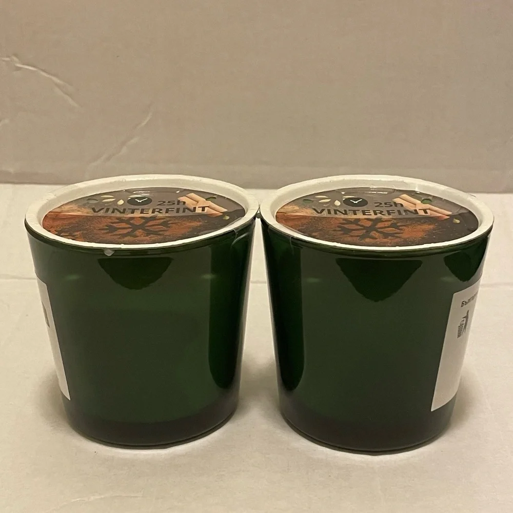 IKEA Vinterfint Bundle of 2 25H Scented Candles in Glass Spiced Delight